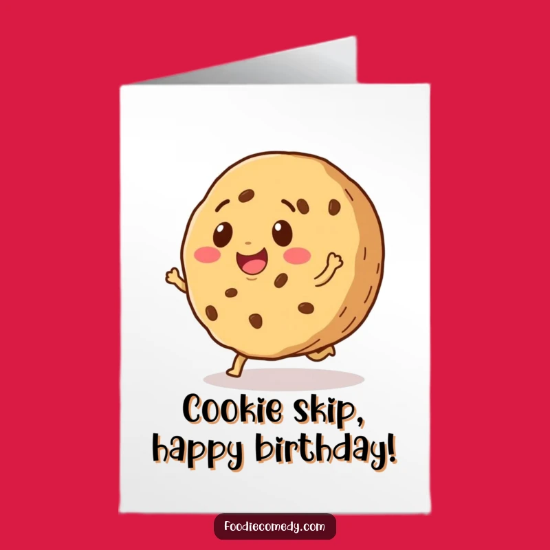 Free Printable Birthday Card: Smiling Cookie Skip Greeting, Perfect DIY Downloadable Gift!
