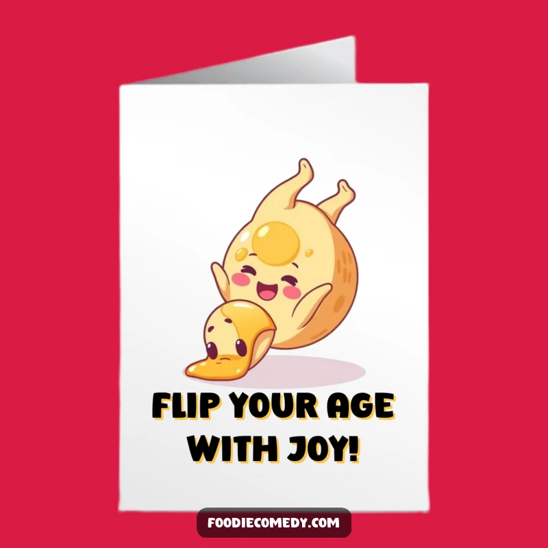 Free Printable Birthday Card: Funny Pancake Acrobat - Hilarious Downloadable Gift for Joyful Celebrations