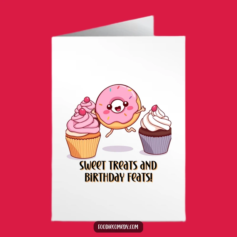 Free Printable Birthday Card: Kawaii Donut Leprechaun, Funny Downloadable Gift for Joyful Celebrations!