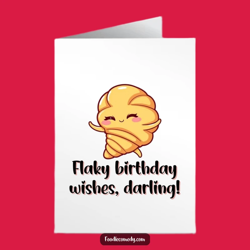 Free Printable Birthday Card: Winking Croissant Flamenco Dancer Gift
