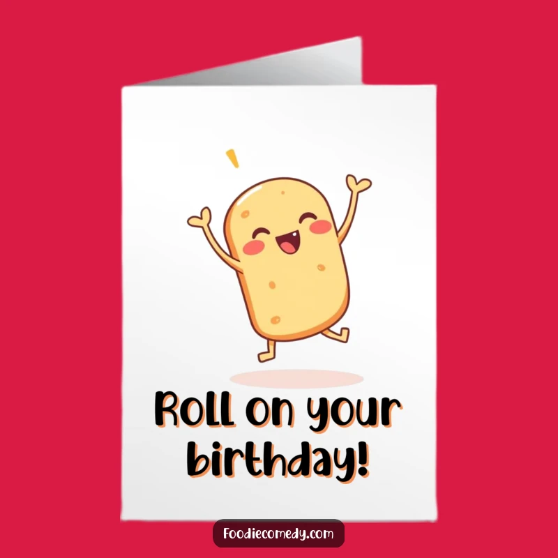 Free Printable Funny Birthday Card Bouncing Bread Roll Jig Downloadable Gift