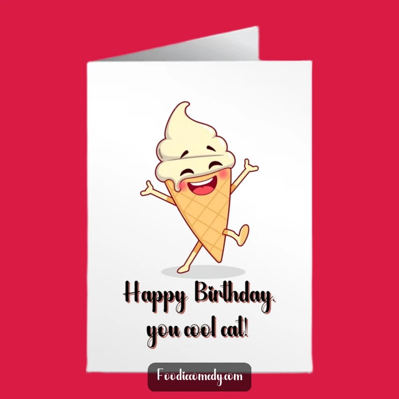 Free Printable Funny Birthday Card: Breakdancing Ice Cream Cone, Sweet Moves, Print-at-Home Gift