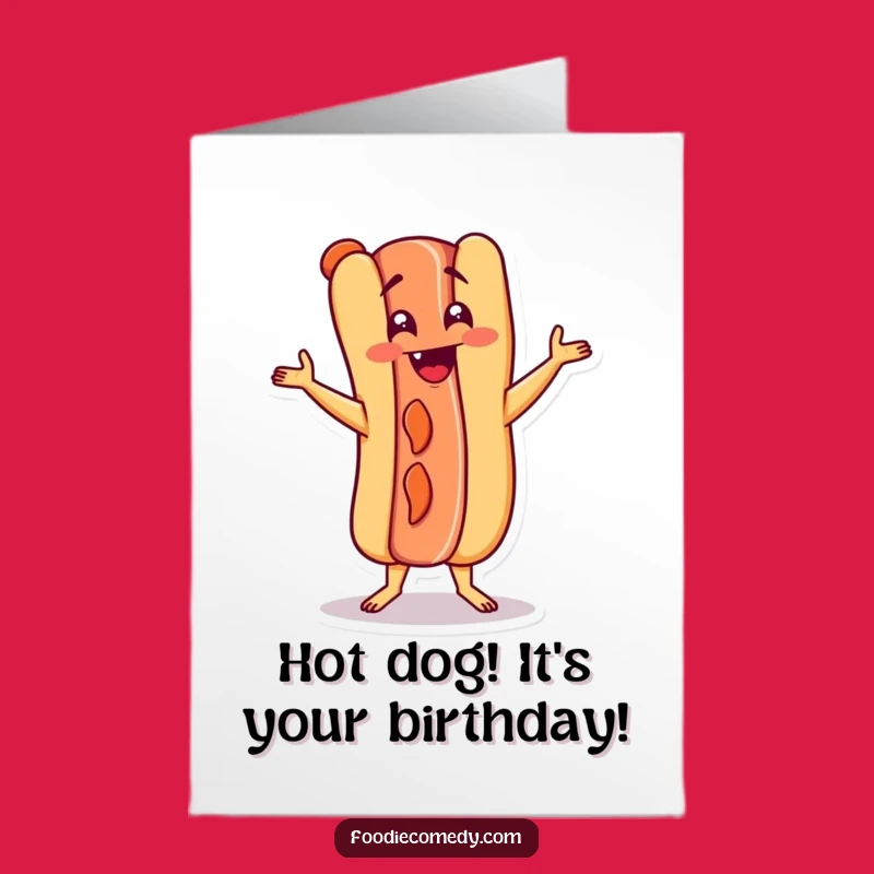 Free Printable Hot Dog Charleston Card: Funny Birthday Downloadable Gift