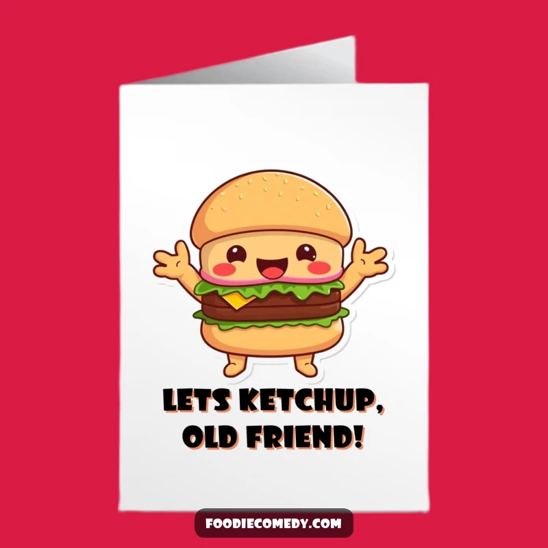 Free Printable Hugging Burger Birthday Card: Funny Downloadable Gift for Foodies
