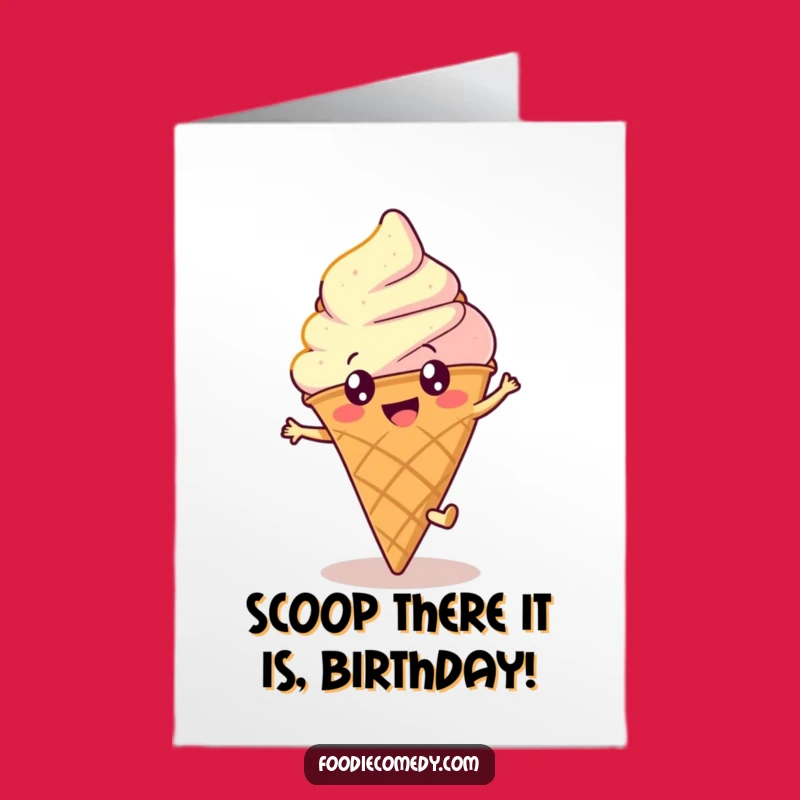 Free Printable Ice Cream Birthday Card: Funny Cartwheel Downloadable Gift
