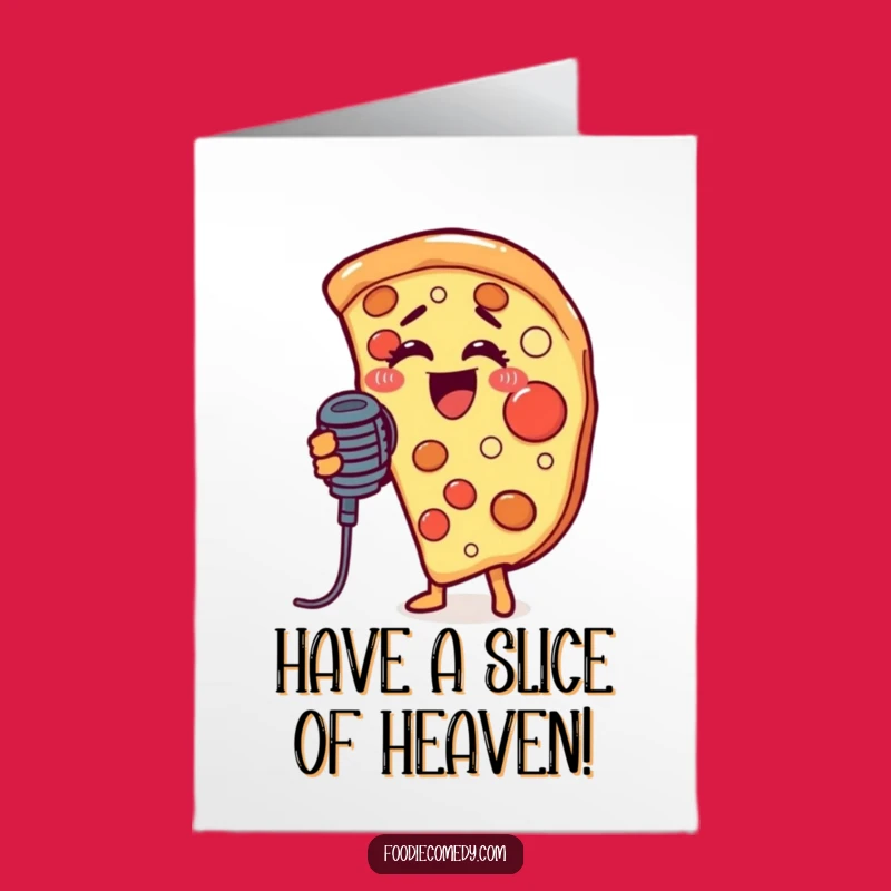 Free Printable Singing Pizza Birthday Card: Funny Downloadable Gift for Foodie Fun