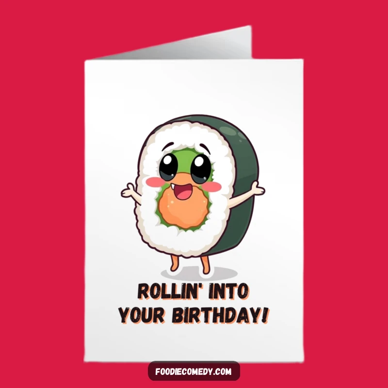 Free Printable Sushi Birthday Card: Happy Dance Downloadable Gift