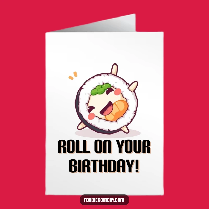 Free Printable Sushi Somersault Birthday Card - Funny Downloadable