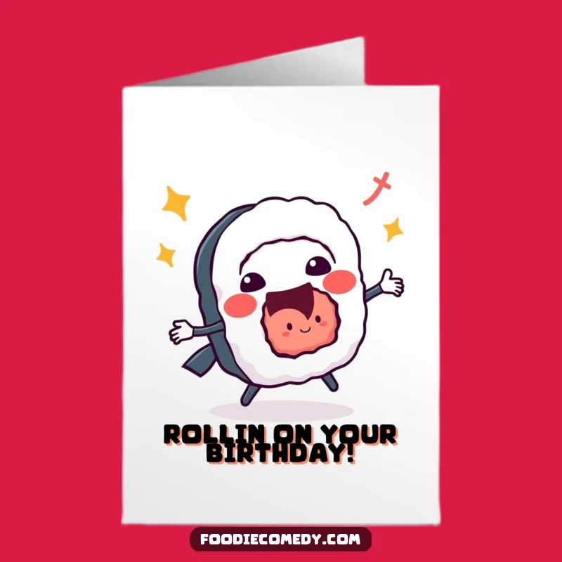 Free Printable Birthday Card: Sushi Roll Jitterbug Gift