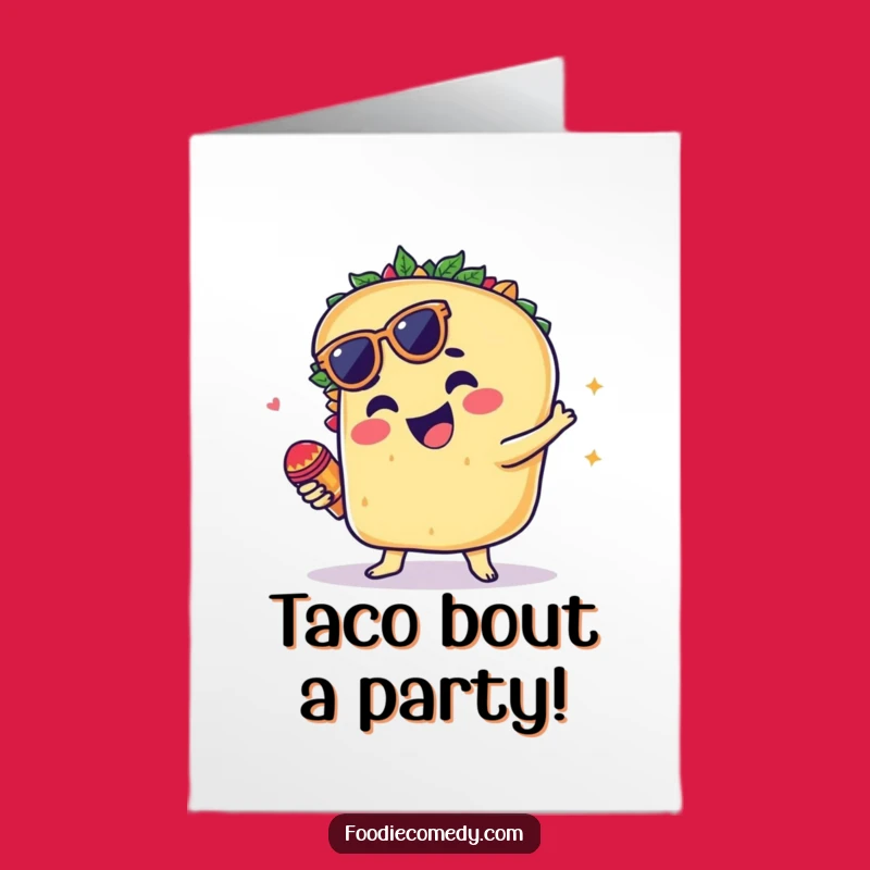 Free Printable Birthday Card: Groovy Taco Fiesta for a Fun Downloadable Gift
