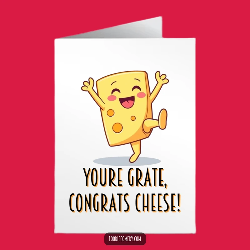 Free Printable Congrats Card: Celebratory Cheese Kick, Funny Downloadable Gift
