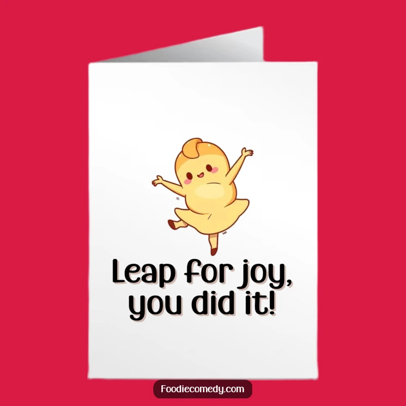 Free Printable Congrats Card: Croissant's Ballet Triumph, Downloadable Humor