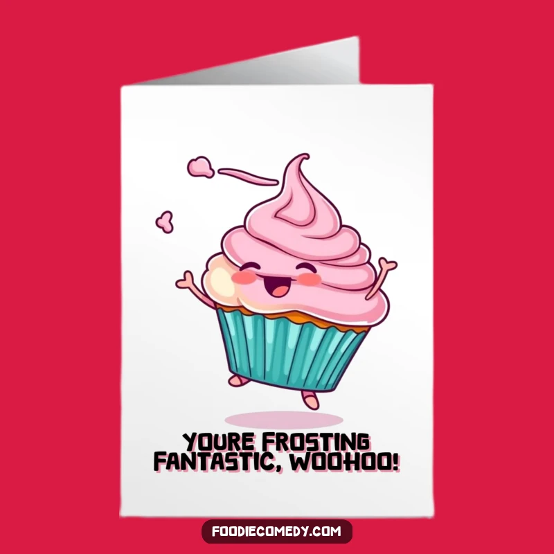 Free Printable Congrats Card: Cupcake Twirl Success, Downloadable Humor