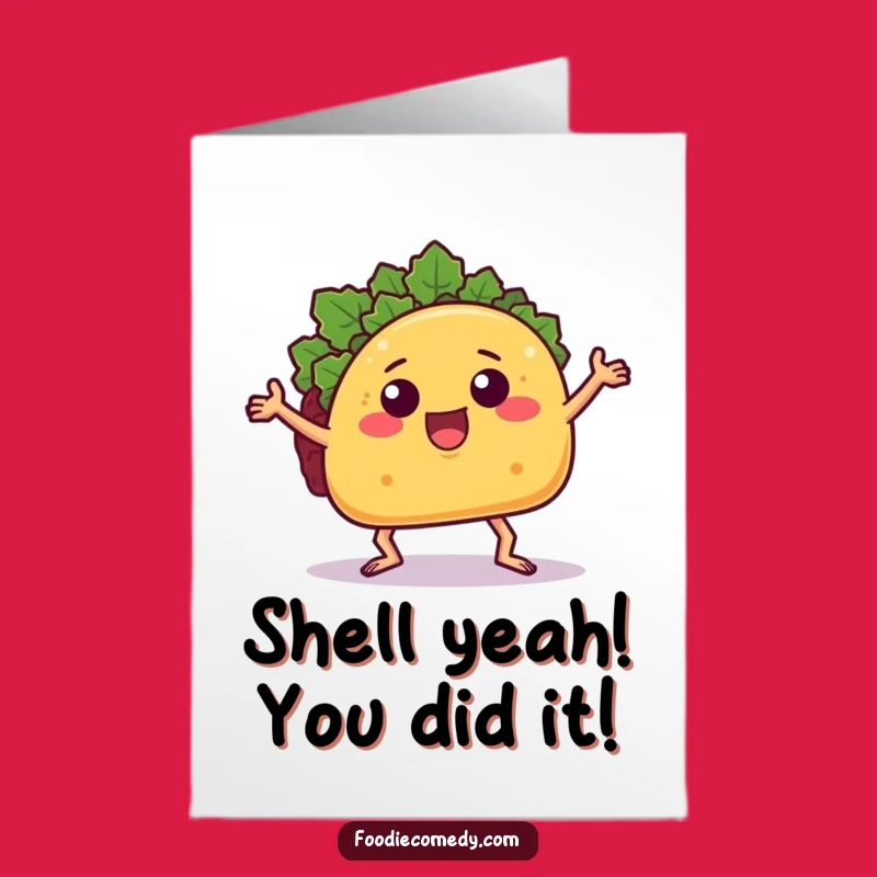 Free Printable Congrats Card: Dancing Taco Groovy Funny Downloadable Gift