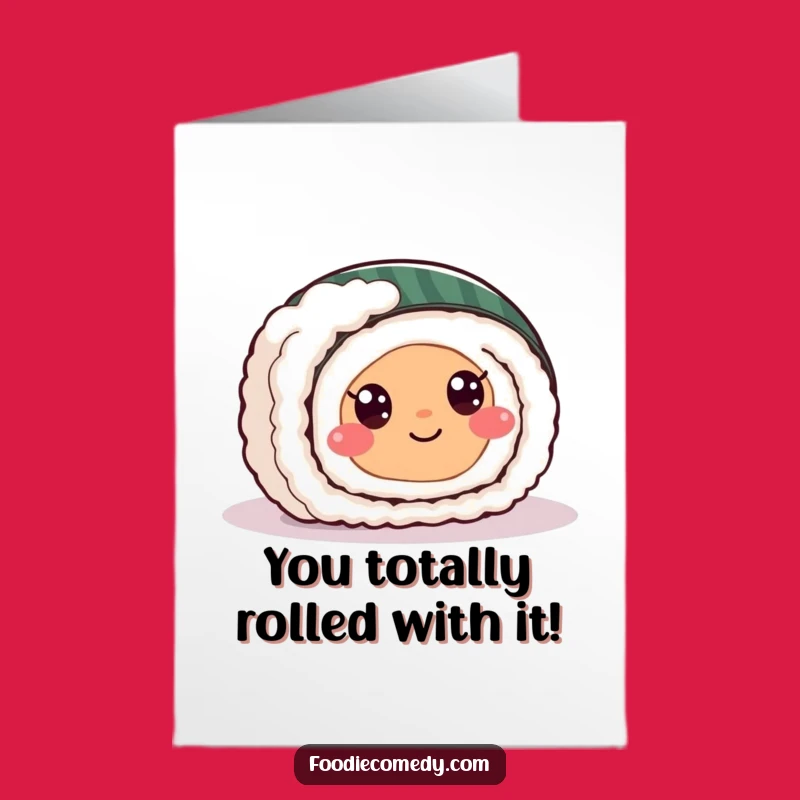 Free Printable Congrats Card: Hilarious Sushi Roll Sliding Achievement Downloadable