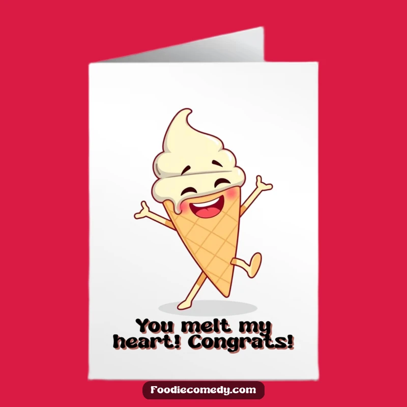 Free Printable Congrats Card: Ice Cream Breakdance, Cool Downloadable, Print at Home Celebration
