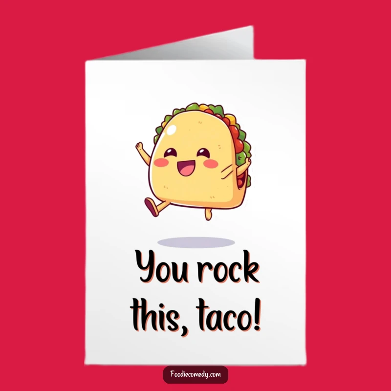 Free Printable Congrats Card: Jumping Taco, Downloadable Fiesta Fun
