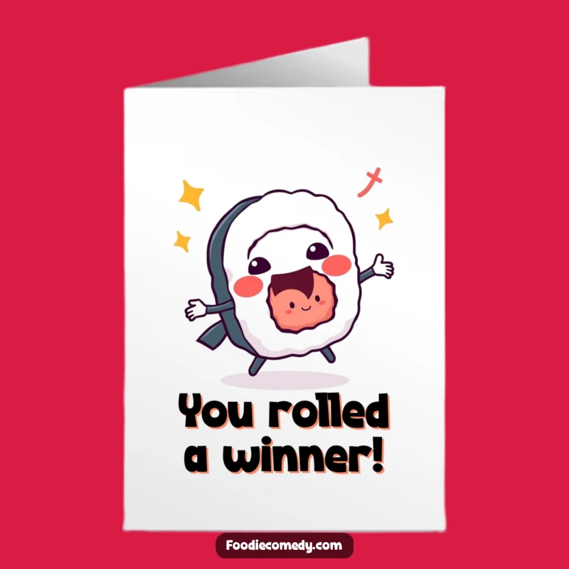 Free Printable Congrats Card: Sushi Roll Jitterbug Celebration