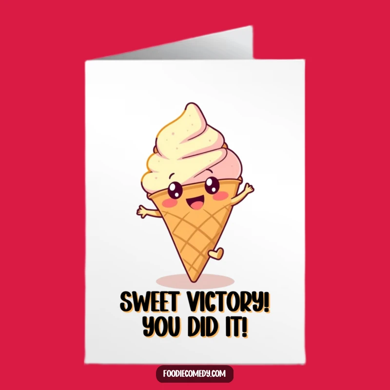 Free Printable Ice Cream Congrats Card: Funny Cartwheel Downloadable Gift