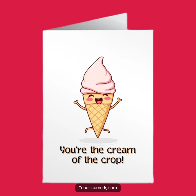 Free Printable Ice Cream Jig Congrats: Funny Cone Card, Downloadable Gift for Your Success
