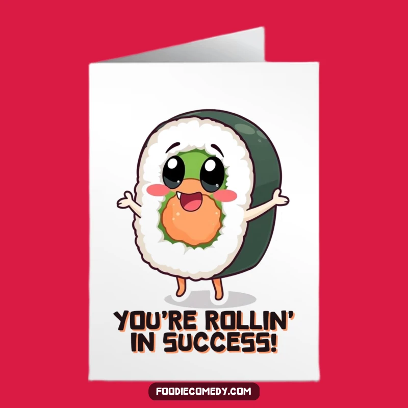 Free Printable Sushi Congrats Card: Joyful Dance Downloadable Art