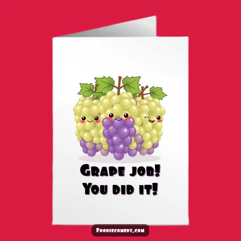 Free Printable Congrats Card: Grape Conga, Lively Downloadable, Print at Home Celebration