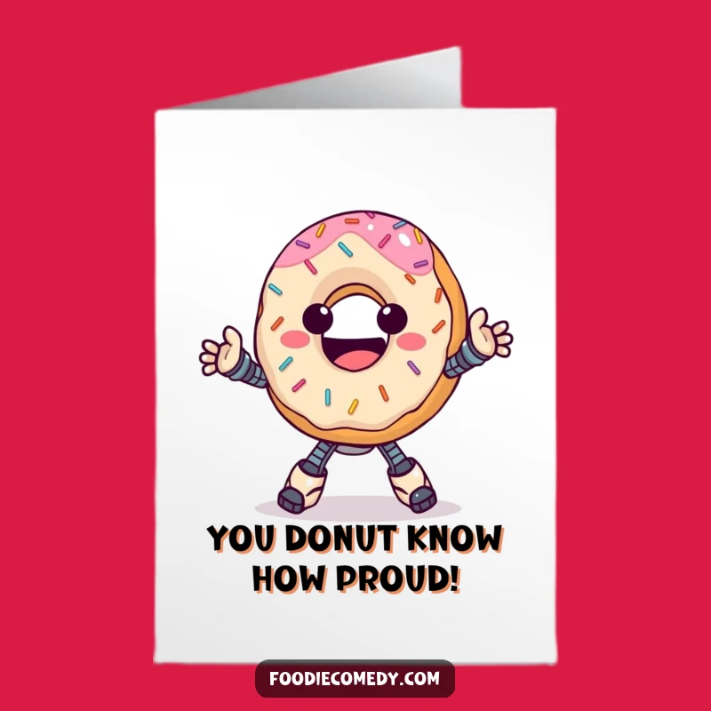 Free Printable Congrats Card: Donut Robot Dance, Humorous Downloadable Celebration