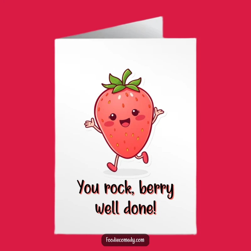 Free Printable Congrats Card: Strawberry Tap Dance Celebration, Humorous Downloadable
