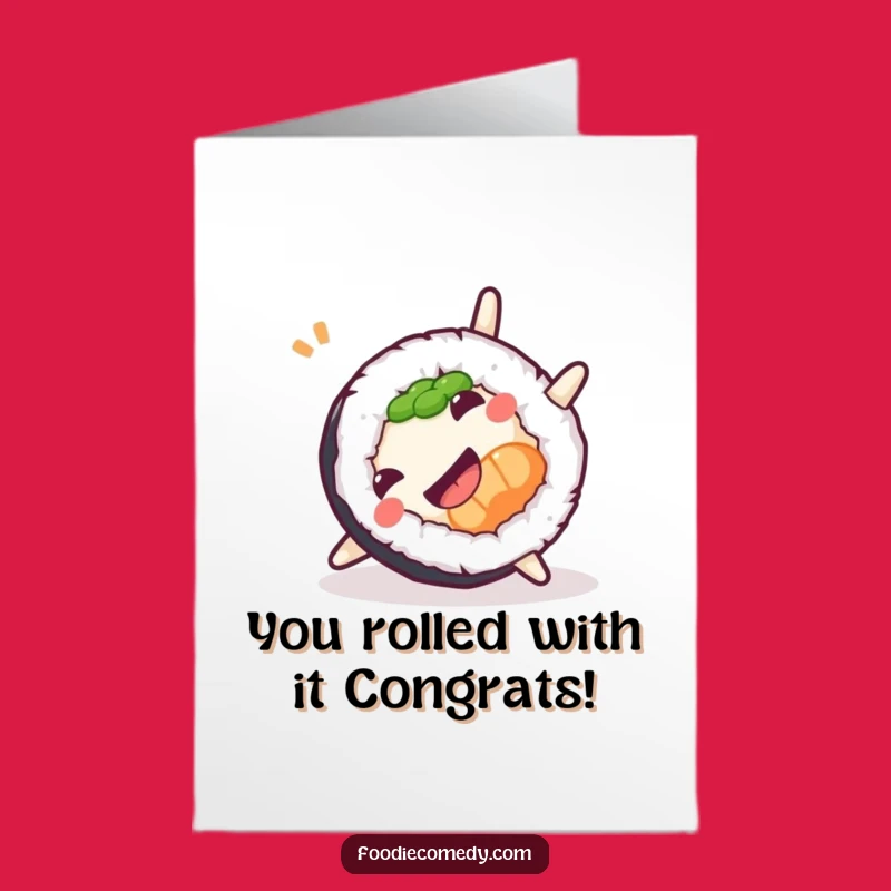 Free Printable Sushi Somersault Congrats Card - Funny Downloadable