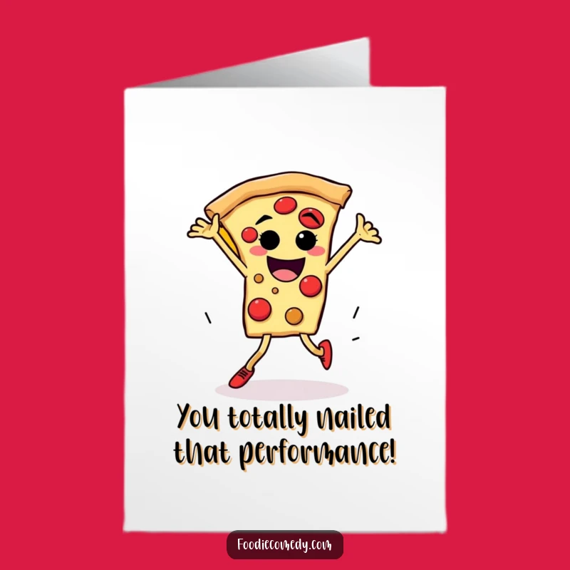 Free Printable Congrats Card: Pizza Spin Victory Dance Downloadable