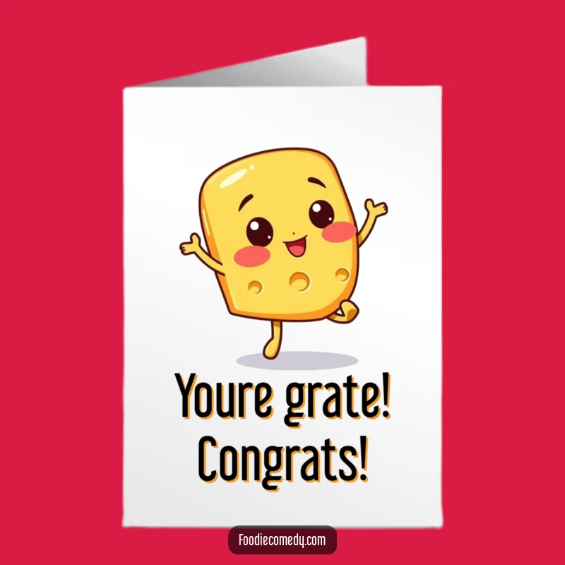 Free Printable Cheese Congratulations Card: Funny Cheerful Hop Downloadable Gift
