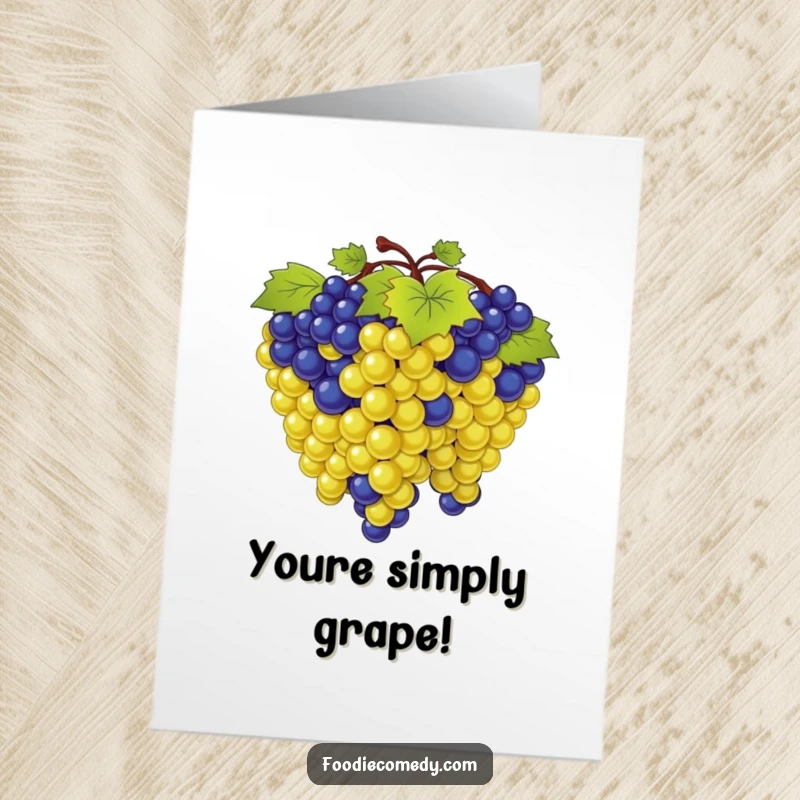 Funny Free Printable Congrats Card: A bunch of grapes swaying together, celebrating a successful outcome.