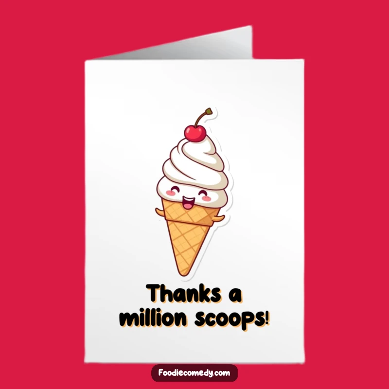Free Printable Giggling Ice Cream Thank You Card: Sweet Downloadable Gift of Thanks