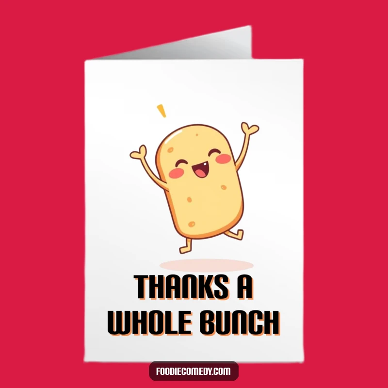 Free Printable Thank You Card Bouncing Bread Roll Jig Downloadable Gift