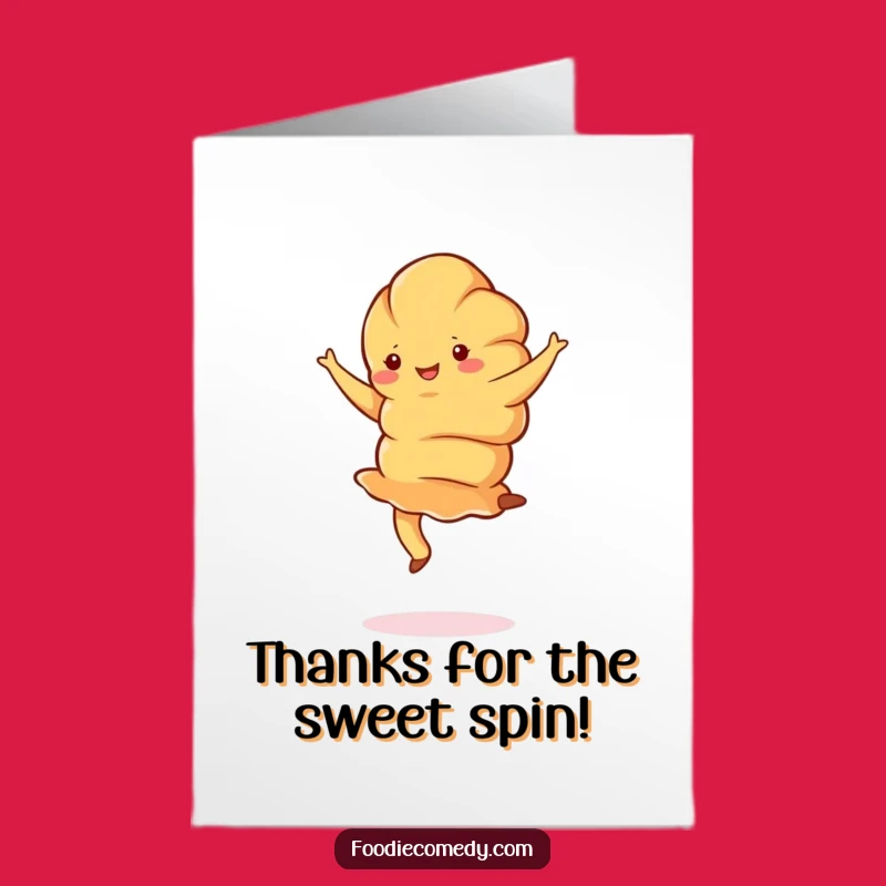 Free Printable Thank You Card: Croissant's Flourish - Charming Funny Downloadable Gift of Gratitude