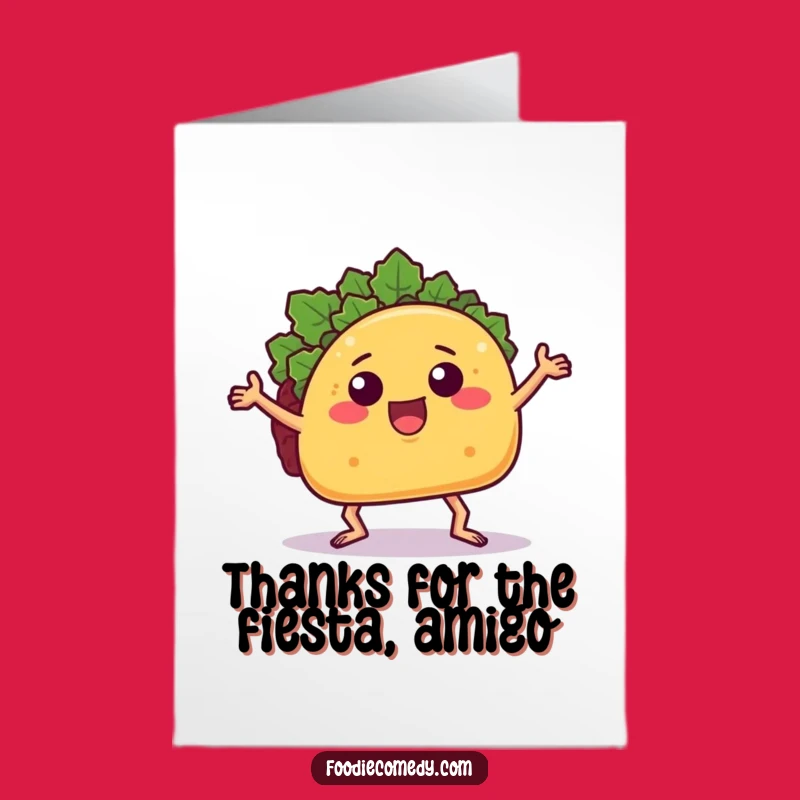 Free Printable Thank You Card: Dancing Taco Groovy Funny Downloadable Gift