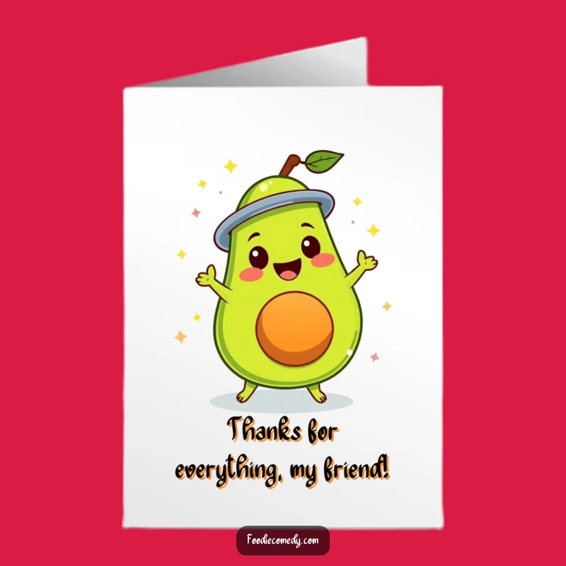 Free Printable Thank You Card: Disco Avocado Spin, Funny Downloadable Gift