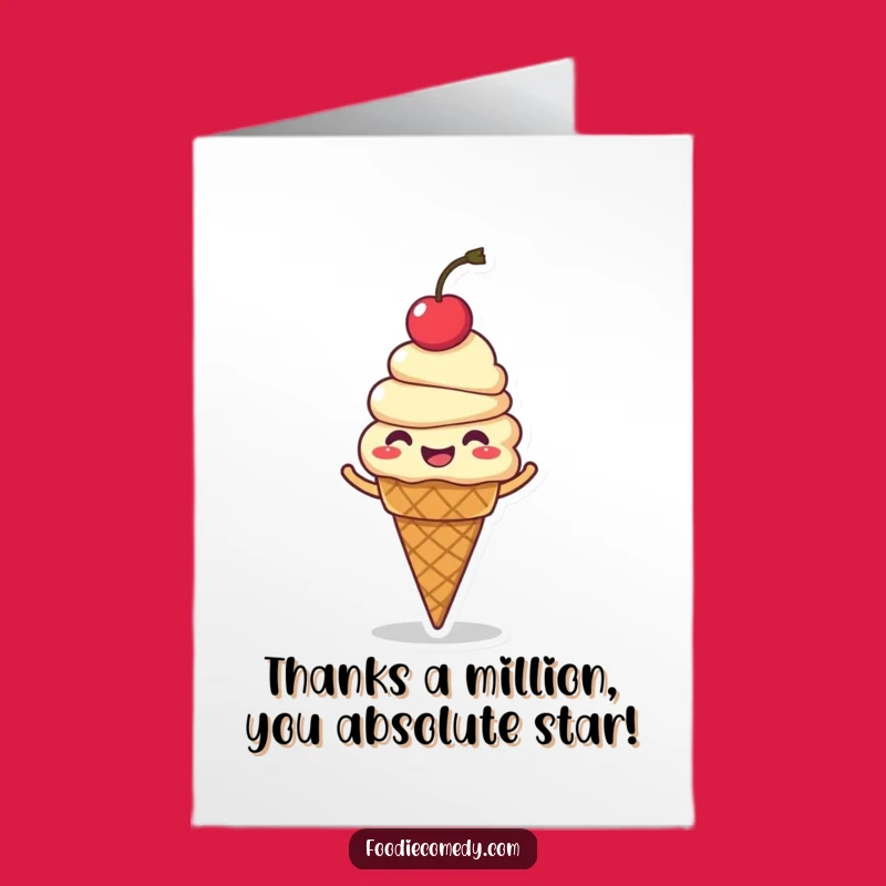 Free Printable Thank You Card: Giggling Ice Cream Spin - Funny Downloadable Gift!