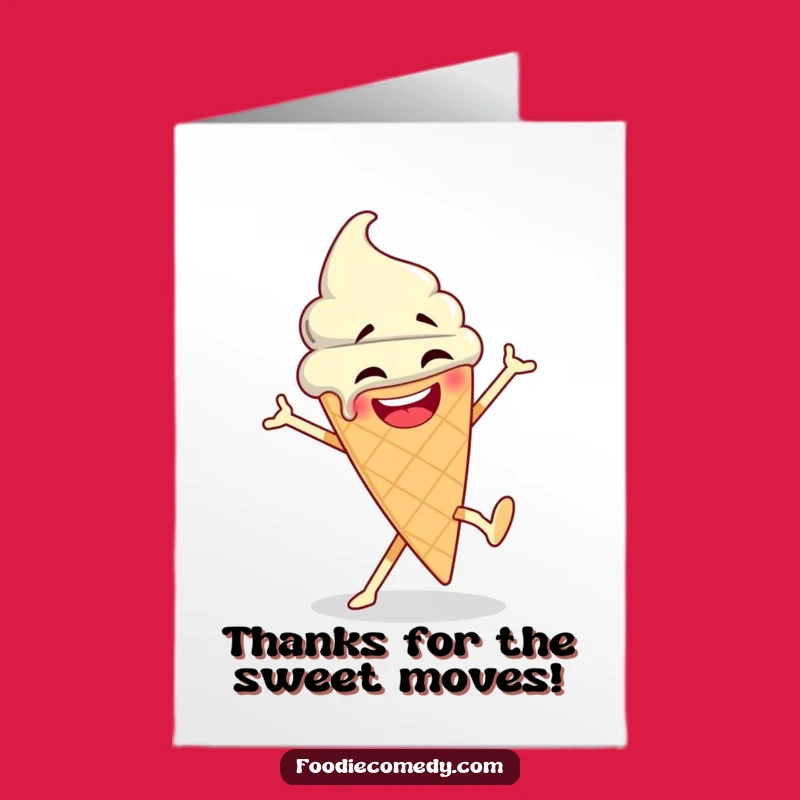 Free Printable Thank You Card: Ice Cream Dancer, Sweet Downloadable, Print at Home Thanks
