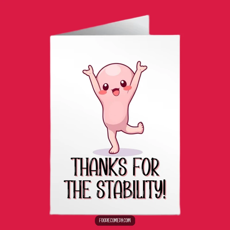 Free Printable Thank You Card: Wobbly Jelly Handstand Funny Downloadable Gift