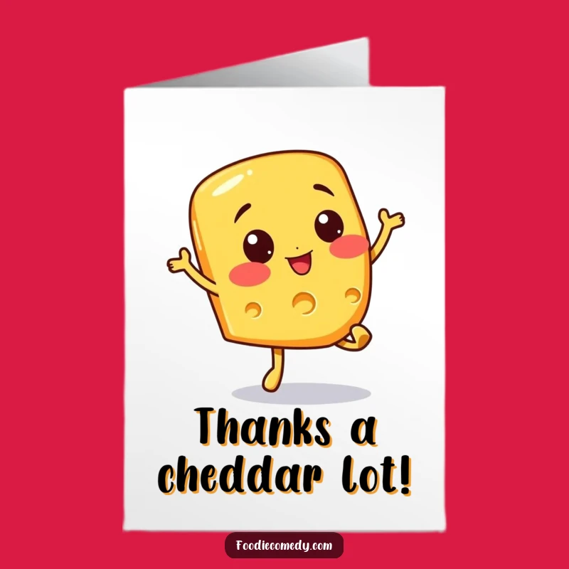 Free Printable Thank You Cheese Card: Funny Cheerful Hop Downloadable Gift
