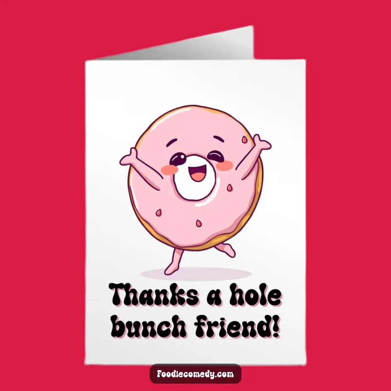 Funny Free Printable Thank You Card: Giggling Donut, Downloadable Gift Idea