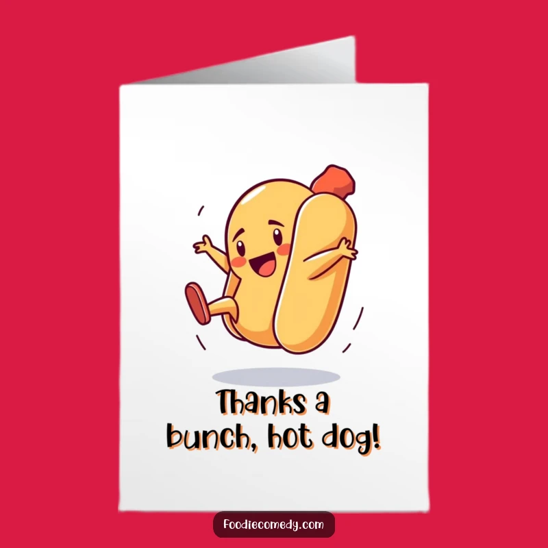 Free Printable Hot Dog Breakdance Thank You Card: Funny Downloadable Gift