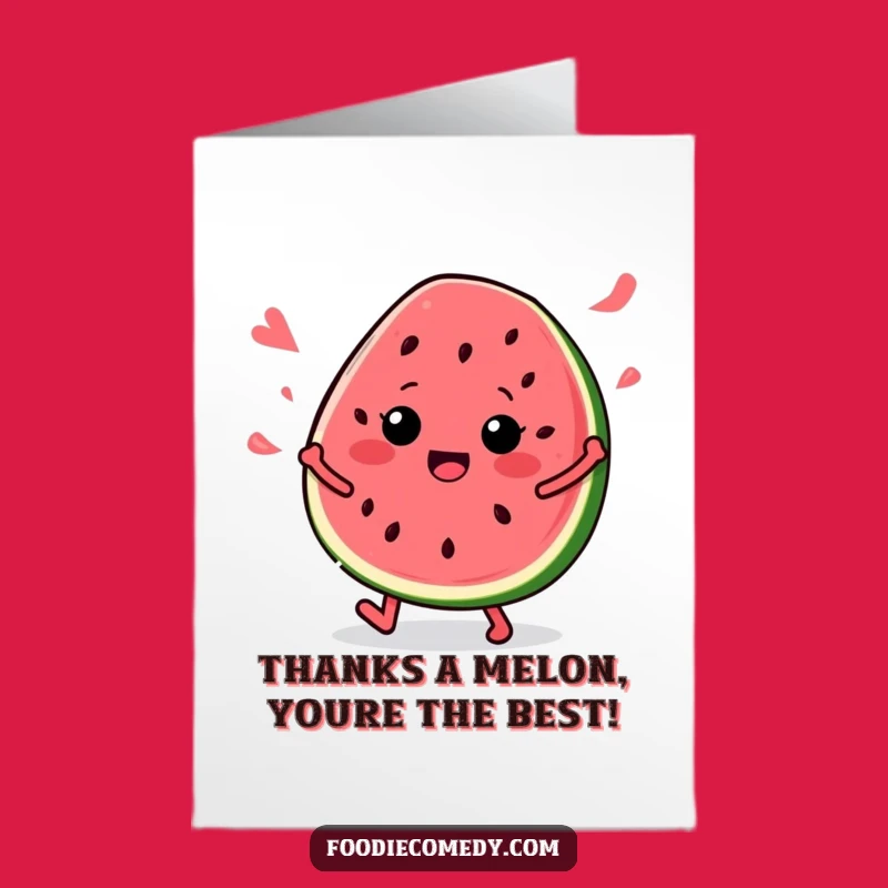Free Printable Thank You Card: Watermelon Slice Groove, Funny Downloadable, Print at Home Gratitude