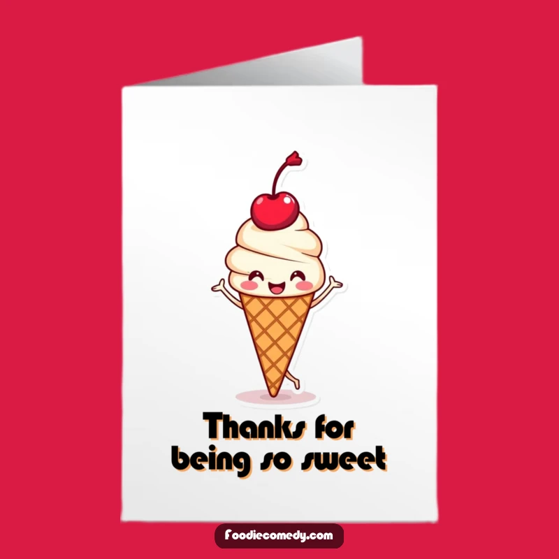Free Printable Thank You Card: Kawaii Ice Cream's Sweet Thanks, A Humorous Downloadable Gift