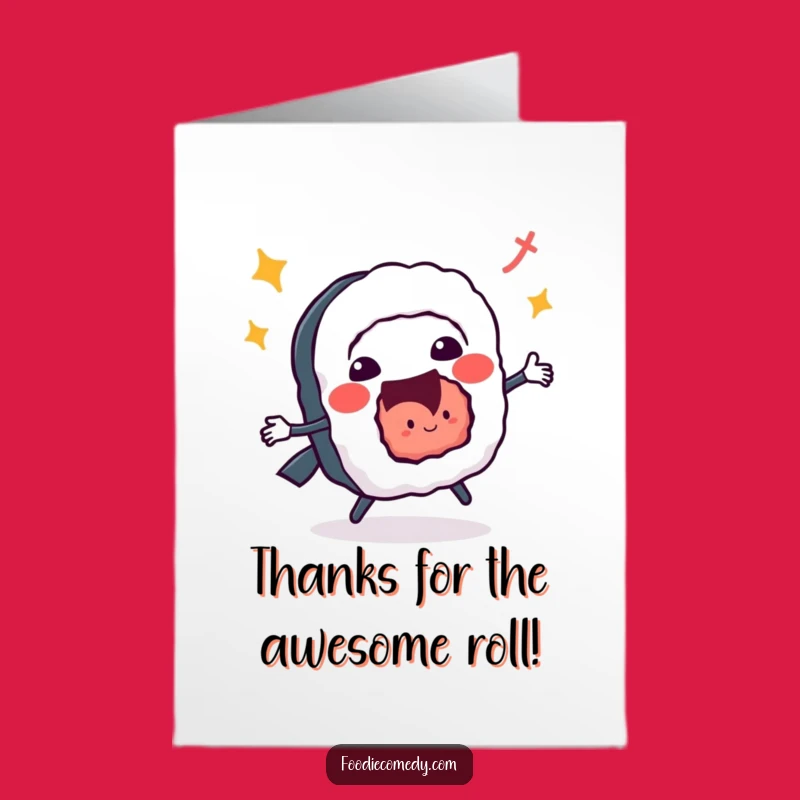 Free Printable Thank You Card: Sushi Roll Jitterbug Thanks