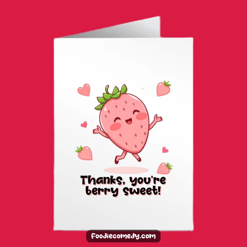 Free Printable Thank You Card: Strawberry Waltz Appreciation Download