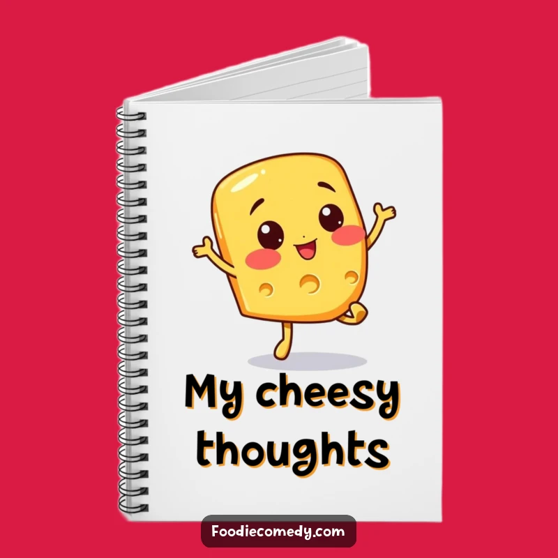 Funny Cheesy Hop Notebook - Cheerful Cheese Slice Doing a Bouncy Hop Journal