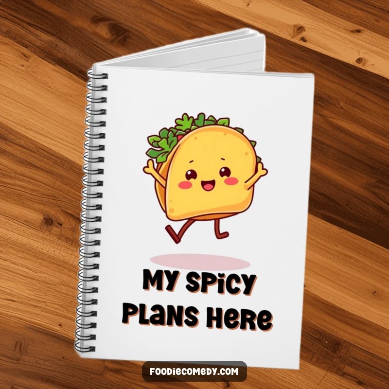 Funny Taco Notebook: A taco with legs dances the salsa, ideal for notes and fiesta planning.