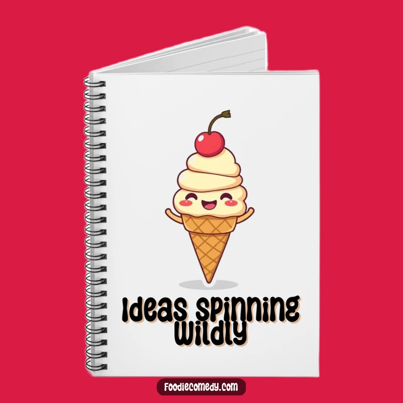 Funny Giggling Ice Cream Cone Notebook - Hilarious Cartoon Spin Journal Gift